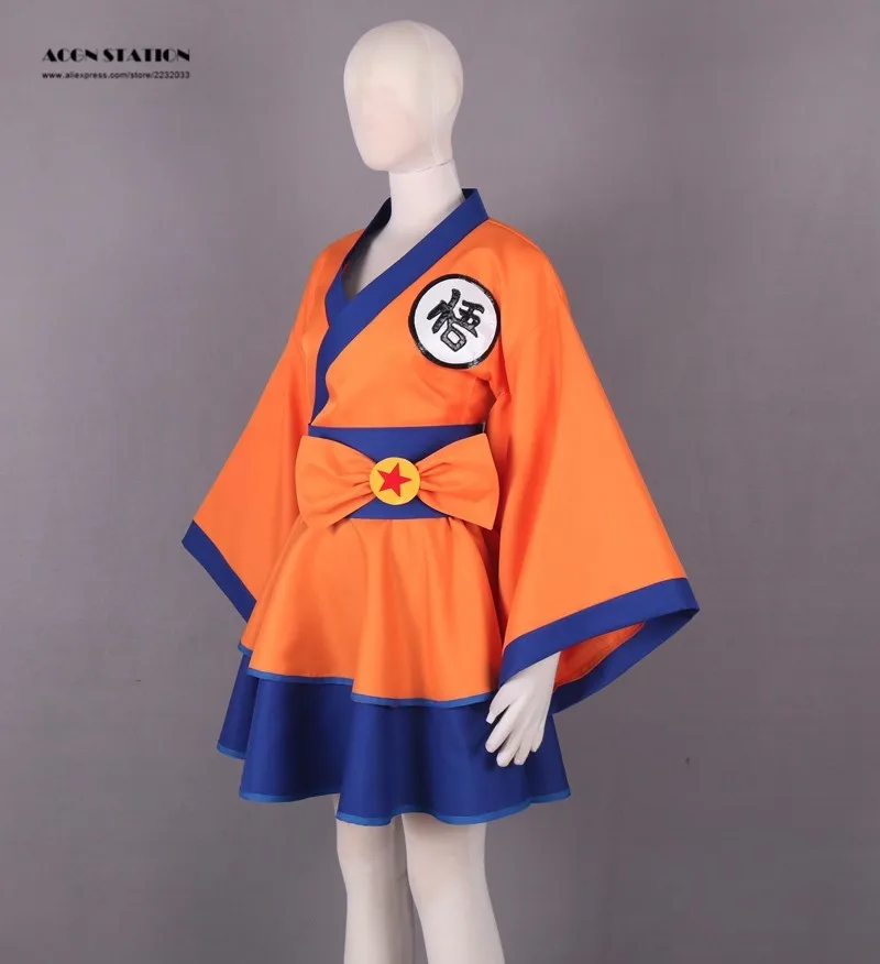 Anime Dragonball Z Kimono Dress Son Goku Character GO Kakarotto Cosplay Costume 