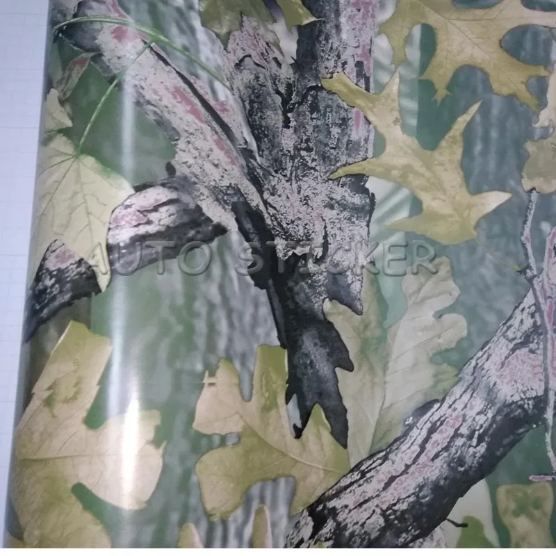 Cheap 1.52 m Breedte Matte Groen Geel Camo Vinyl Wrap Roll voor Truck Jeep SUV Grafische Realtree Camouflage Vinyl Full Body auto Sticker