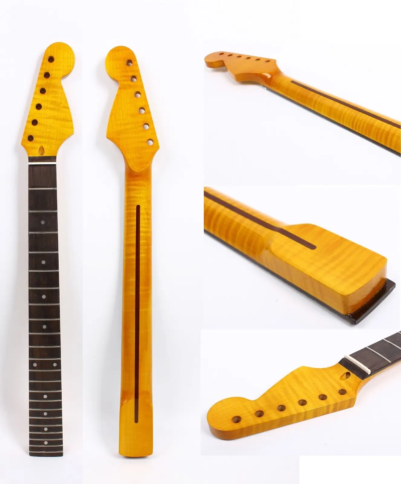 Электрическая гитара Flame Maple сменный наконечник 22 лада Strat винтажная желтая