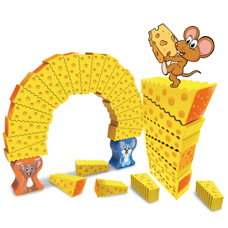 

Cheese Stack Cake Tower Falling Toy Crazy Mouse Cake Jenga Children's Puzzle Board Game the Best Gift for Kid