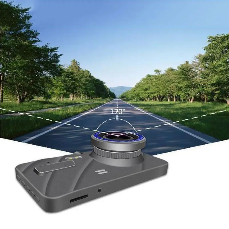 4-дюймовый Видеорегистраторы для автомобилей Камера Full HD 1080 P Двойной объектив видео Регистраторы монитор парковки заднего вида Авто Камера Обнаружение движения