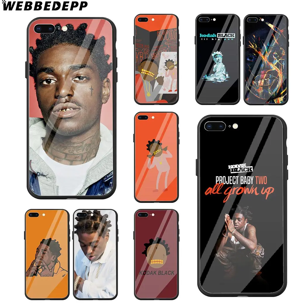 WEBBEDEPP Kodak черный Рэппер чехол из закаленного стекла для телефона Apple iPhone Xr Xs Max X или