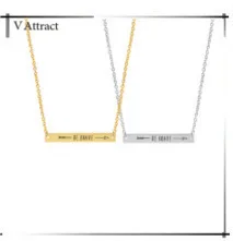 V Attract Wedding Bride Jewelry CZ Zirconite Geometric Pendant Necklace Vintage Simple LOVE Long Bar Choker Necklace