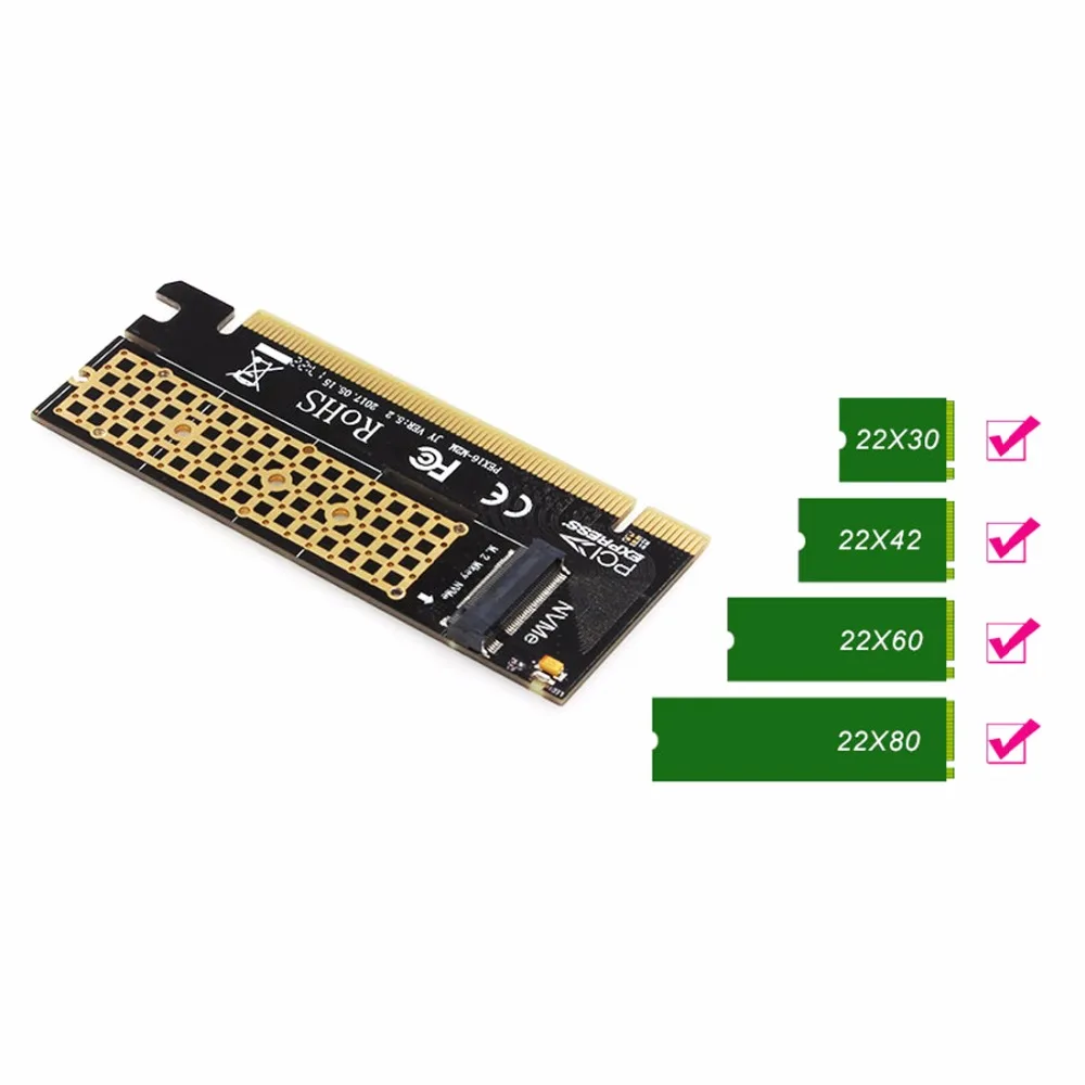 JEYI Swift MX16 M.2 NVMe SSD NGFF к PCIE 3,0X16 адаптер M ключ интерфейс Ccard Suppor PCI Express x16 2280 Размер m.2 полная скорость