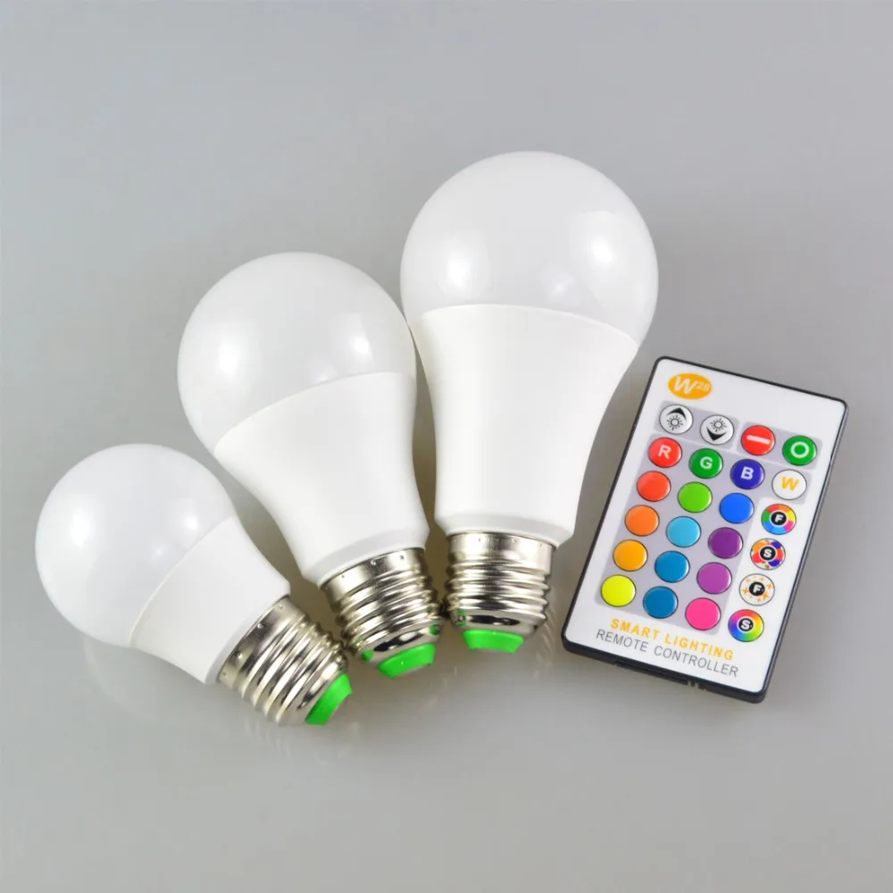 Foco LED RGB 16 colores, 15W, E27, con Control desde celular mediante  bluetooth