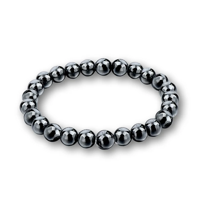 

Fashion Charm Transparent White Bead Black Gallstone Bracelets For Women Natural Stone Men Hematite Beads Bracelet Cool Jewelry