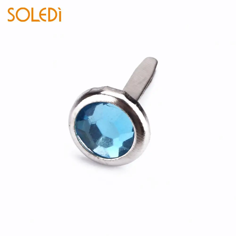 

DIY 20PCS Metal Mini Round Rhinestone Brads Rivets Fastener Craft Decoration