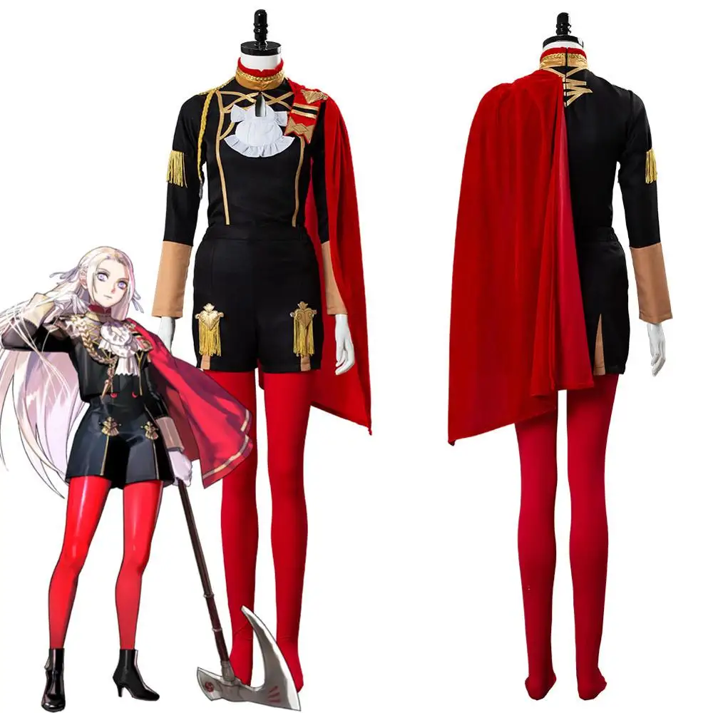 

Fire Emblem Three Houses Edelgard Von Hresvelgr Cosplay Costume Cloak Uniform Full Suit Halloween Carnival Costumes