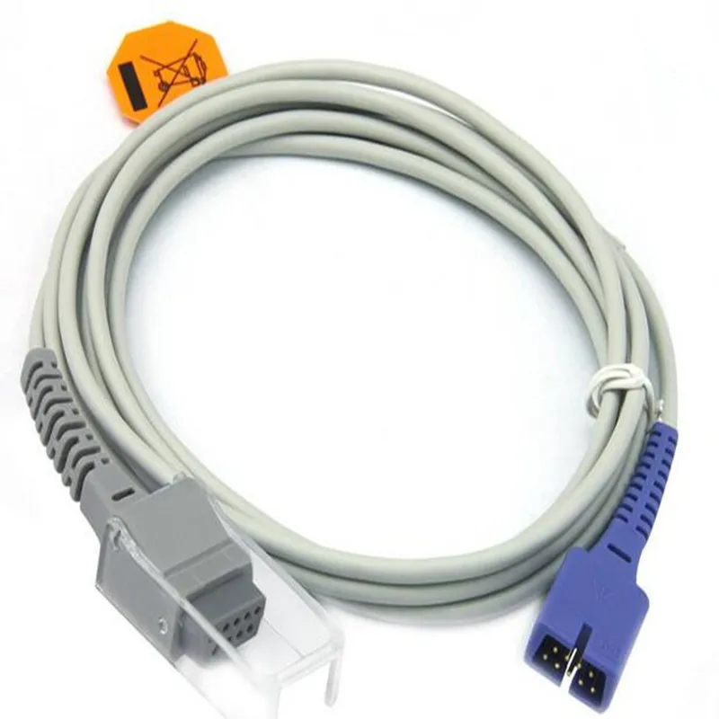 

Бесплатная доставка, совместим с Nellcor DB9 Pin к DB9 Pin Spo2 удлинитель, кабель адаптера Spo2 из ТПУ, 2,4 м, медицинский адаптер кабель и провод