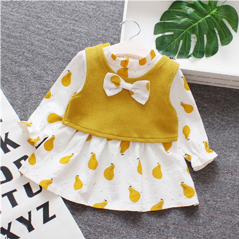 

MANJI Baby Dress 1 year birthday dresses Spring Autumn New Fashion Style Baby girl Clothes Cotton Print Children girls Dress