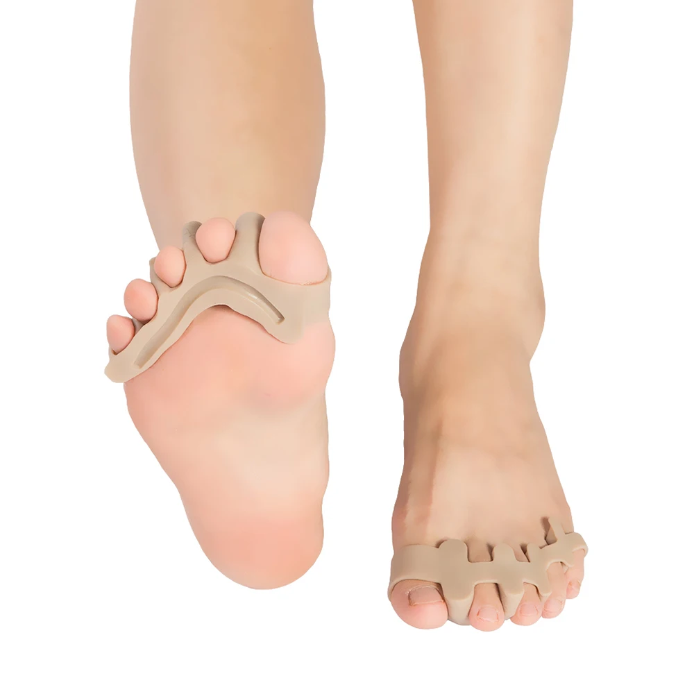 Силиконовые разделители для пальцев ног Выпрямитель Корректор для пальцев ног распорка растяжки для свертывания молоток коррекция носка - Цвет: Светло-серый