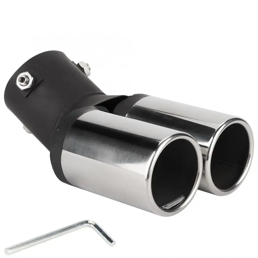 Universal Car Rear Exhaust Pipe Tail Throat Muffler Tip Stainless Steel Tailpipe