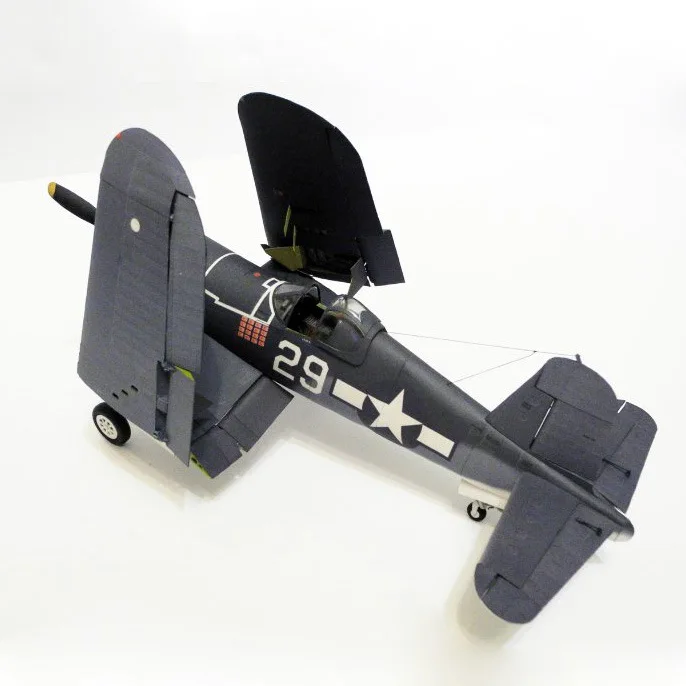 Бумага модель 1:33 Американский F4U 1A пират несущей Истребитель самолета арт в стиле