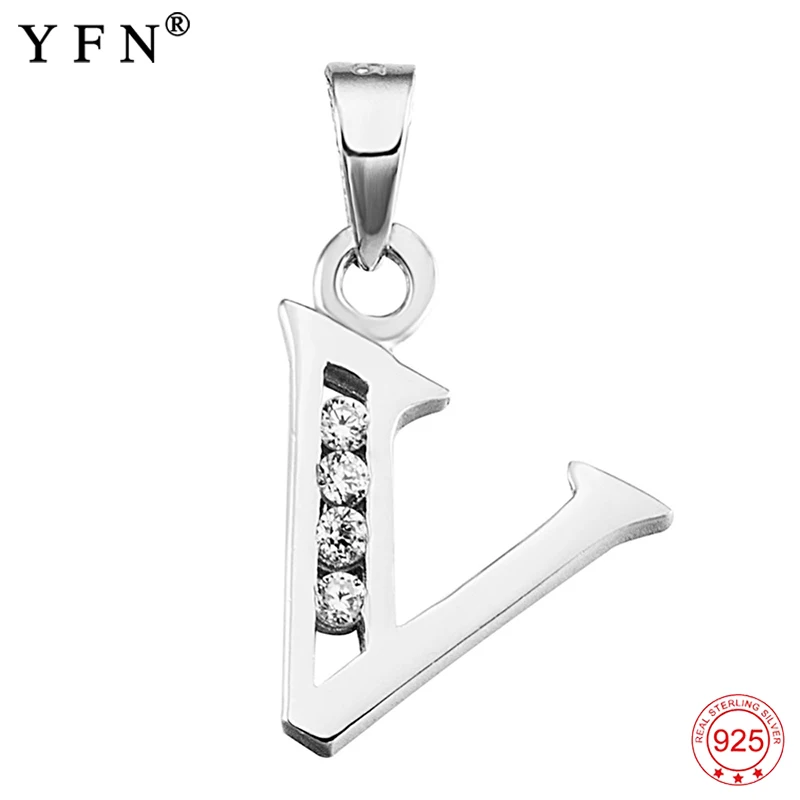 Buy New Jewelry Initial Letter V Pendant Genuine 925