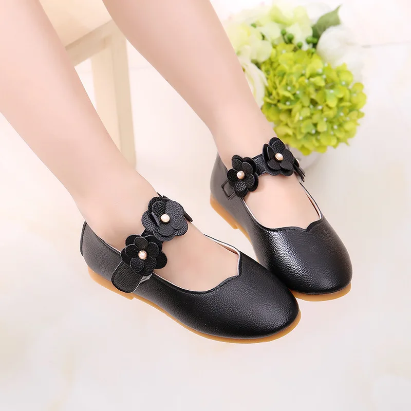 White Pink Kids Toddler Flower Children Girls Wedding Party Dress Princess Leather Shoes For Teens Girls Dance Shoes New 3