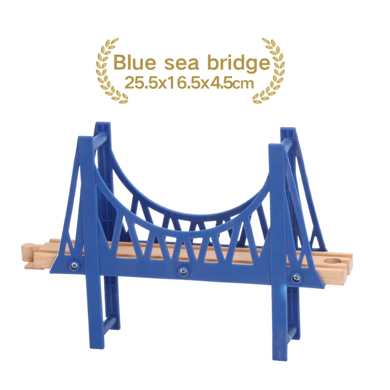 Lekool Томас деревянный поезд трек железной дороги мост аксессуары различных Thomas Track компонент развивающие игрушки туннель крест мост - Цвет: Шоколад