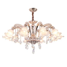 European style crystal chandelier living room bedroom chandelier dining room lamp simple modern atmosphere duplex floor lights european style modern simple cloth lace chandelier living room study room bedroom french garden white iron chandelier