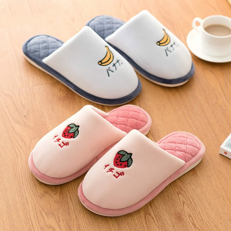 

Women Slippers Woman Home Slippers Sweet Fruit Couple Shoes Warm Winter Slippers Man Shoes Zapatos De Mujer Ladies Shoes Pink