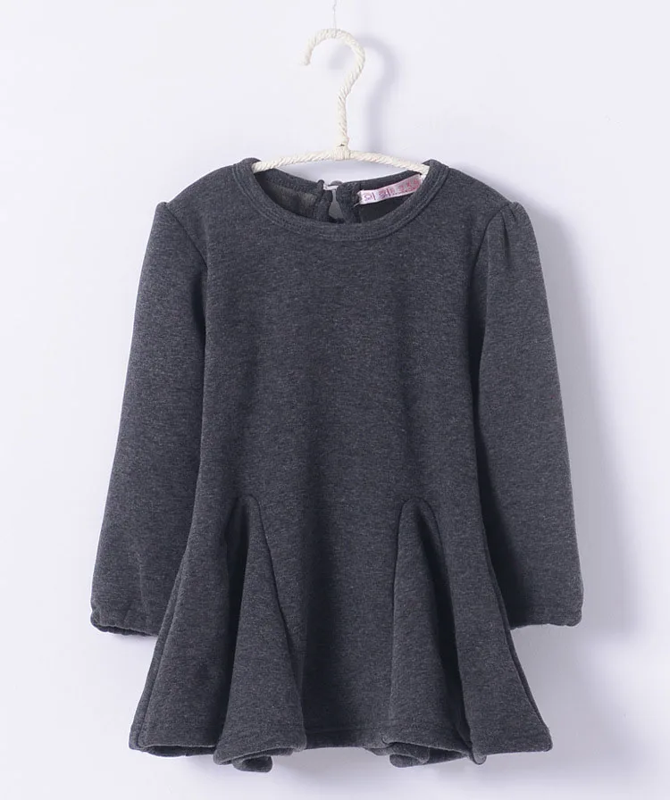 Najtaniej Moda bawełna wollen jesień zima ropa skate dzieci modne ubrania dzieciak sukienka z długim rękawem sukienka