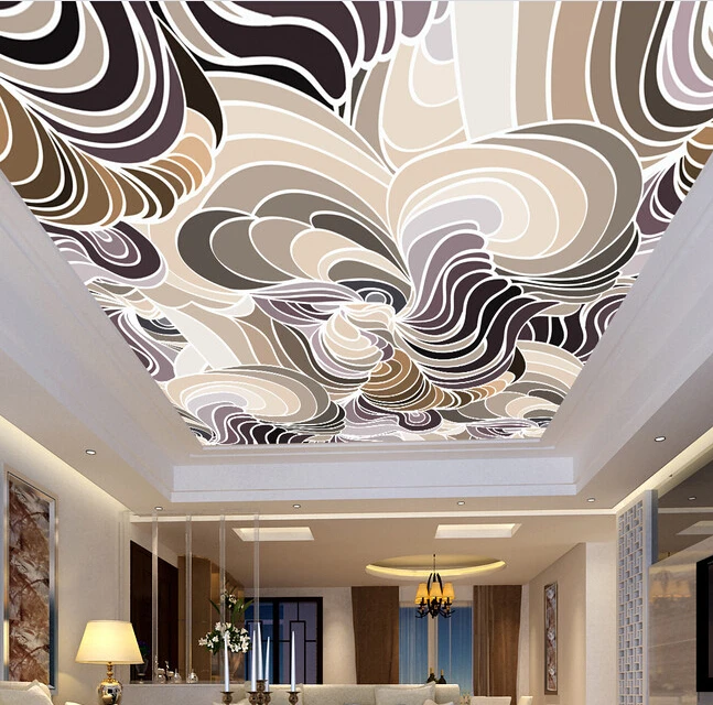 Custom ceiling wallpaper, decorative pattern murals for the living room
