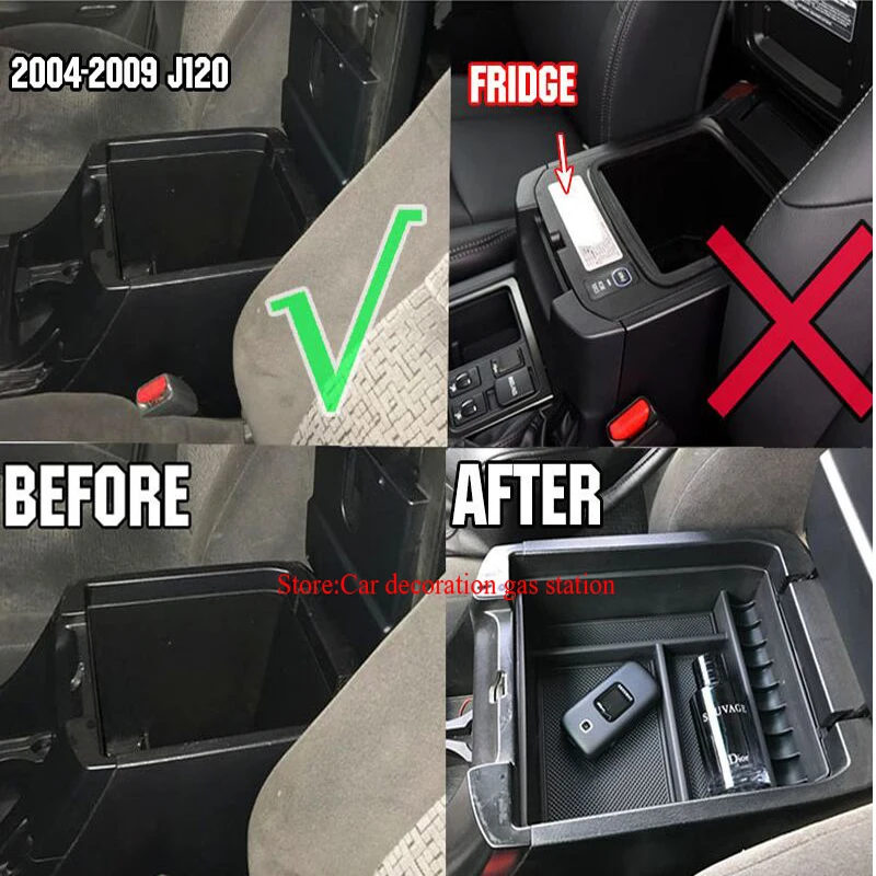 Нескользящие центральный подлокотник, контейнер для хранения коробка холодильник крышка коврик для toyota Land Cruiser Prado FJ 120 FJ120 120 2003-2009