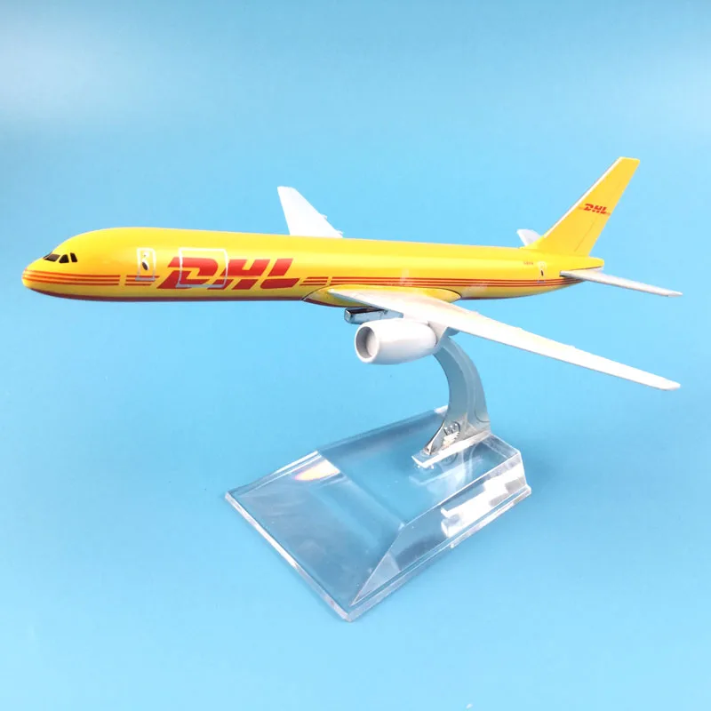 1/400 масштаб желтый DHL экспресс доставка самолетов Boeing 757 200 B757 литые под давлением