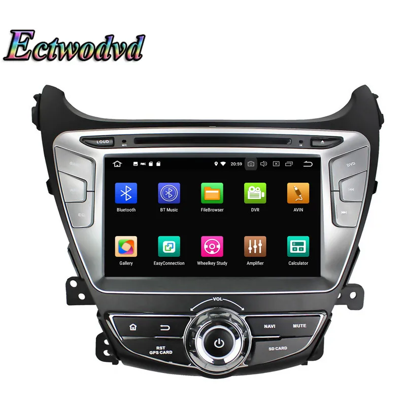Excellent Ectwodvd Octa Core 4G RAM 64G ROM Android 9.0 Car Multimedia DVD Player GPS HeadUnit For Hyundai Elantra 2014 2015- 1