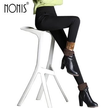 

Nonis High Waist Women Stretch Long Pencil Pants For Ladies Work Wear Femme Pantalon Thick Fleece Trousers Leggings