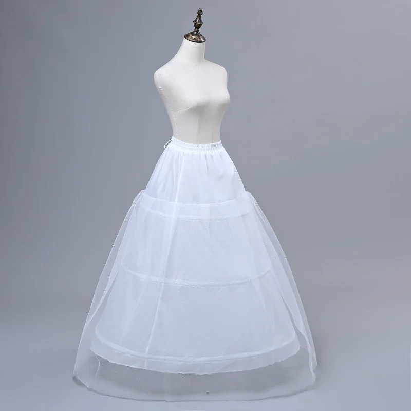 JIERUIZE In Stock Free shipping High Quality White Petticoats 3 Hoops Wedding Accessories For Wedding Dresses Bridal Gowns