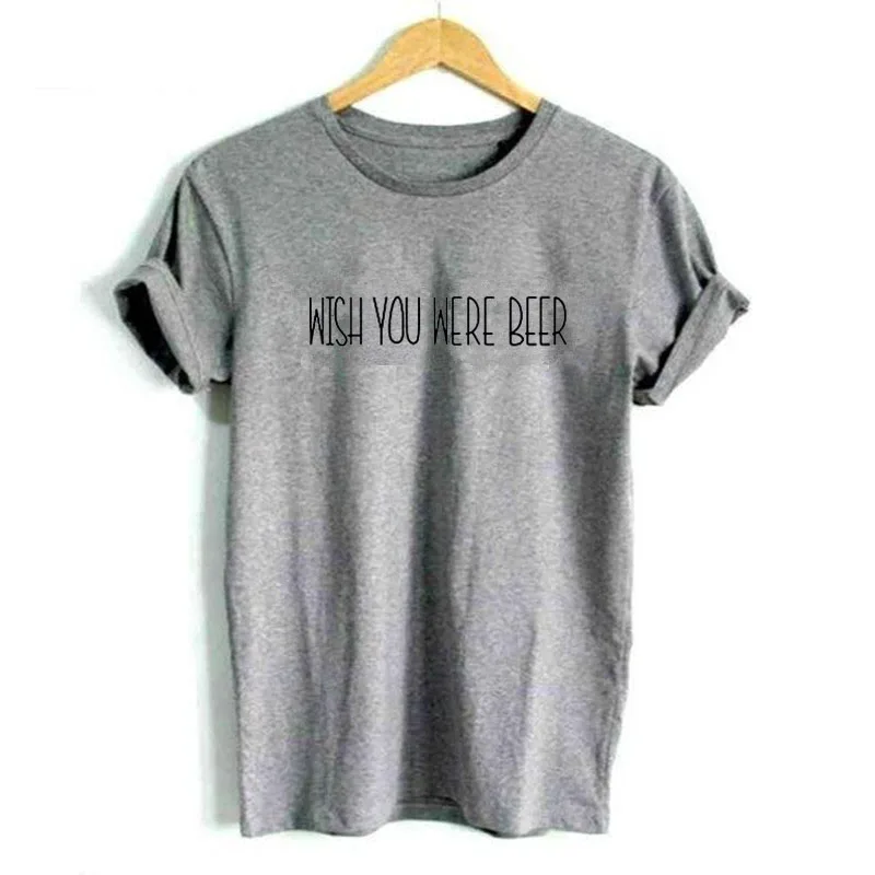 Женская футболка с принтом WISH YOU BEER S 3XL в стиле Харадзюку Прямая