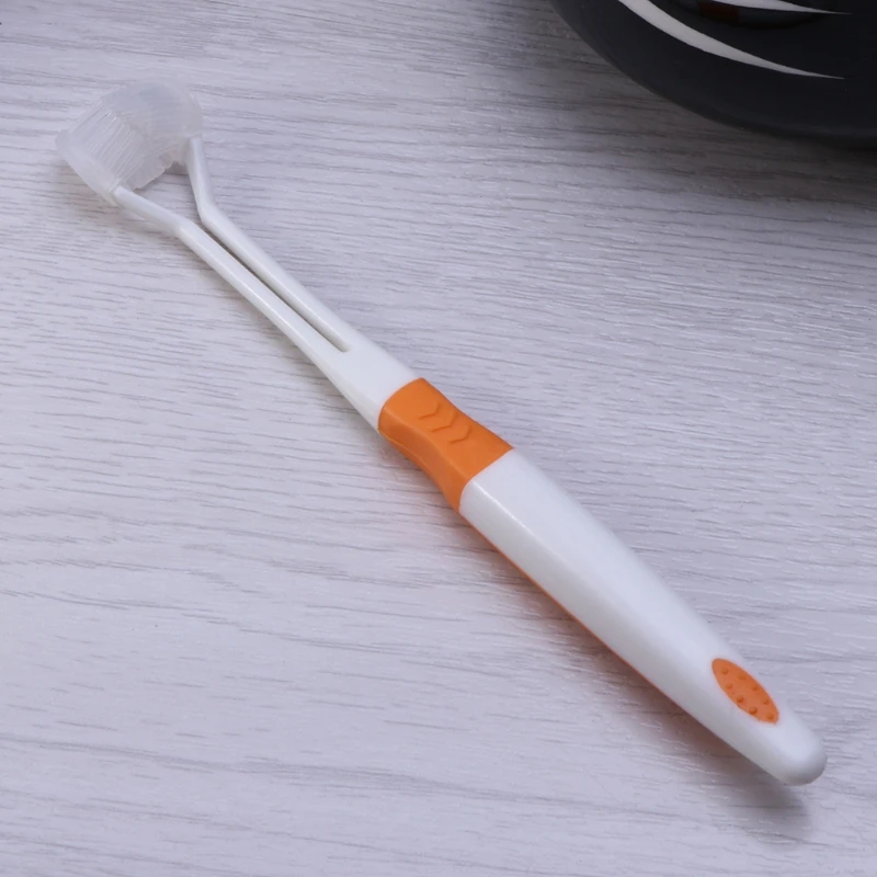 1 шт. трехсторонний Спиннер пластиковый зубная щетка на очень тонком каблуке Мягкая зубная щетка для взрослых с щетиной 3-сторонняя на очень тонком каблуке зубная щетка с мягкой щетиной для зубных щеток