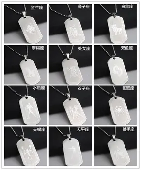 

10PCS Stainless Steel Libra Scorpius Pisces Aries Taurus Gemini Cancer Leo Virgo Horoscope Constellations Tag Necklaces