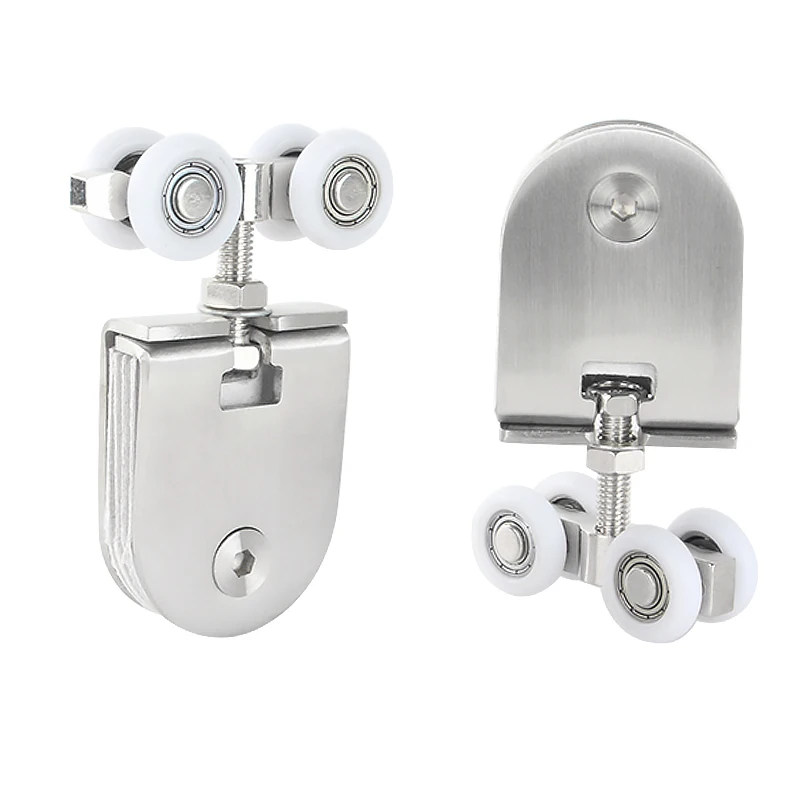 1Set Stainless steel Shower Door Rollers Mute Sliding Door Pulleys In