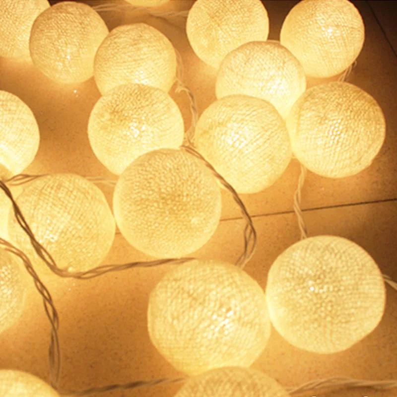 LED Bolas de Algodón Luces Decorativas Habitación Guirnaldas Luminosas de Cadena con Luz Blanca Cálida 3M 20 LEDs Cotton Ball Lights para Exterior Interior Decoración para Pared,Escalera,Navidad Rosa 
