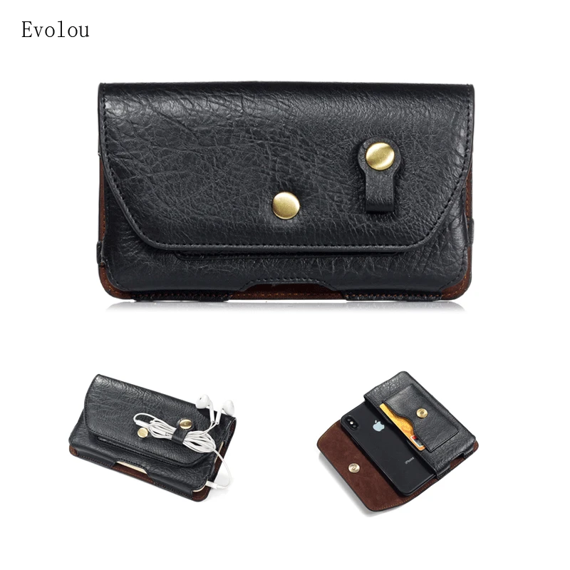 iphone 8 plus waterproof case Retro Magnetic Holster Belt Bag Clip Phone Cover for Samsung A70 A50 A51 A20 S20 M20 Smartphone Waist Leather Case 4.7 - 6.3inch iphone 8 leather case