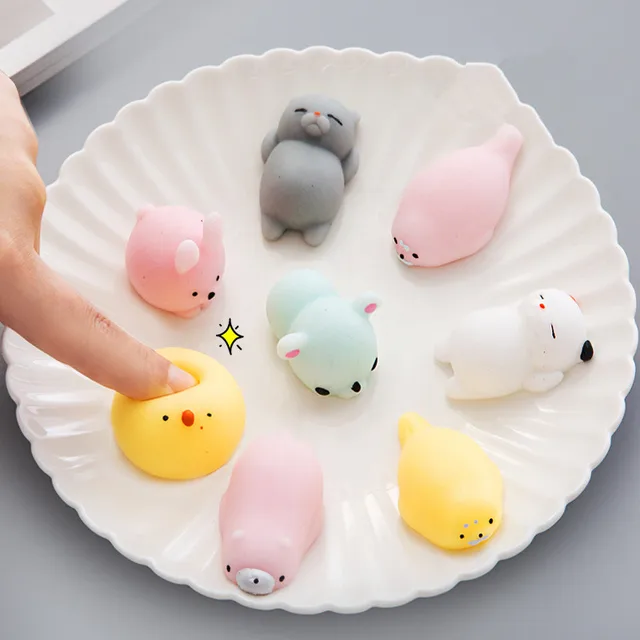 Anti-stress Squishy Toys Phone Strap Mini Soft Silicone Hand Squeeze Squishy Animals Cat Kawaii Rubber Squishes Antistress Toy 1