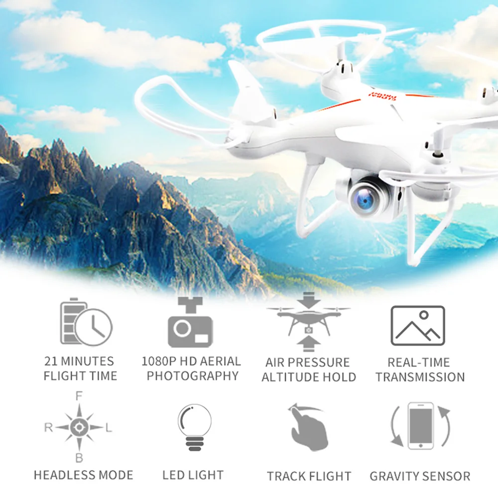 Глобальный Радиоуправляемый Дрон GW26 1080P HD камера Wifi FPV озвученный контроль высоты