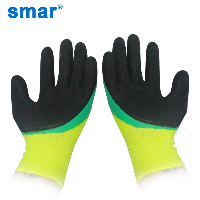 Smar 5 Pairs Safety Working Gloves Latex Microfine Foam Gloves Men Muti-Function Hand Protection Green & Yellow Cover Gloves Smar 5 Pairs Safety Working Gloves Latex Microfine Foam Gloves Men Muti-Function Hand Protection Green & Yellow Cover Gloves