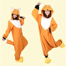 2017 Nuevo Fox Animal Cosplay Pijama Pijama de una pieza de las mujeres Traje de Una Pieza Adultos Pijamas ropa de Dormir para Hombres de Las Mujeres Traje de Envío gratis