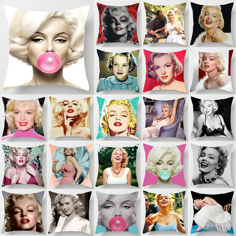 

Marilyn Monroe blow bubbles pillow case double sides pattern pillow cases cover square pillow covers size 45*45cm