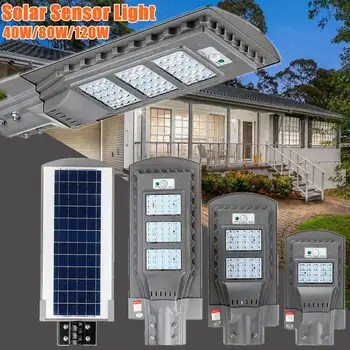 

AUGIENB 21000LM 40W/80W/120W Solar Street Light 20/40/60 LED Outdoor Lighting Security Lamp Motion Sensor / IPX6