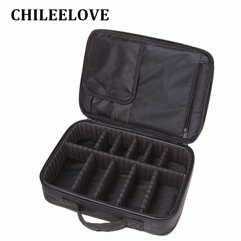 

CHILEELOVE Professional Black Interlayer Multifunctional Portable Makeup Brushes Kit Storage Collection Bag Cosmetic Tool
