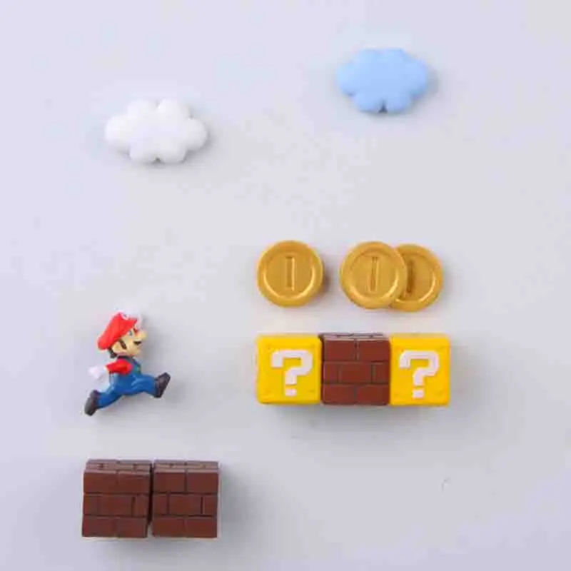 

FC game Princess Rainbow clouds 3D Funy Stereoscopic Super Mario Bros Fridge Magnets Message Sticker Children Toy Birthday Gift