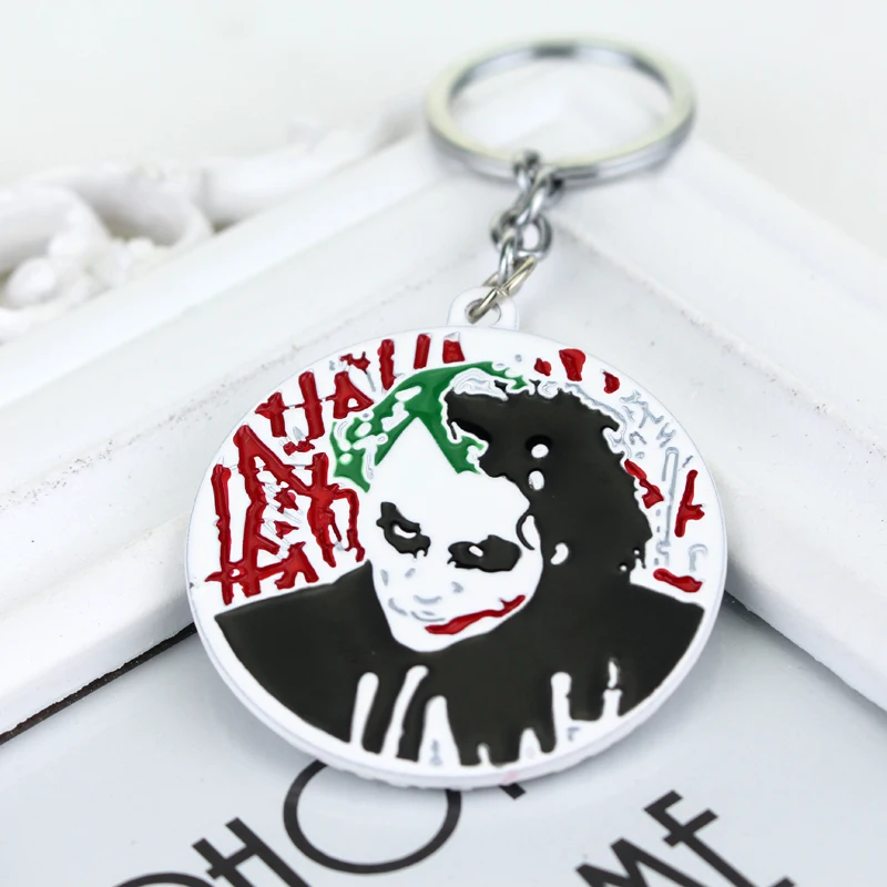 Wholesale The Dark Knight Joker Character Head Portrait KeyChain Trendy