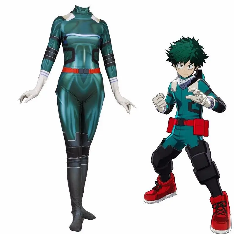 My Boku no Hero Academy Midoriya izku Deku, косплей костюм для мужчин и женщин, комбинезон из спандекса, костюм зентай на Хэллоуин, Рождество