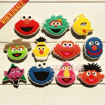 

44pcs sesame street PVC shoe charms shoe accessories for wristbands croc jibz best gift for shoe decoration Kids favor gift