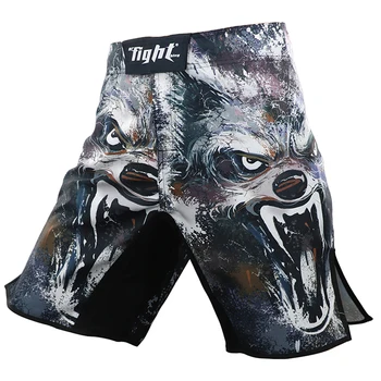 

MMA Men Fighting Sports Irritating Shorts Gorilla Printed Shorts UFC Men Training Shorts Fitness Jiu Jitsu Summer Beach Shorts