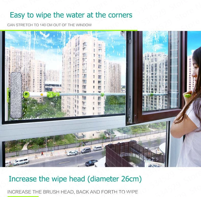 Cheap Telescopic High-rise Window Cleaning Glass Cleaner Brush Upgraded for Washing Window Dust Brush Clean Windows Hobot