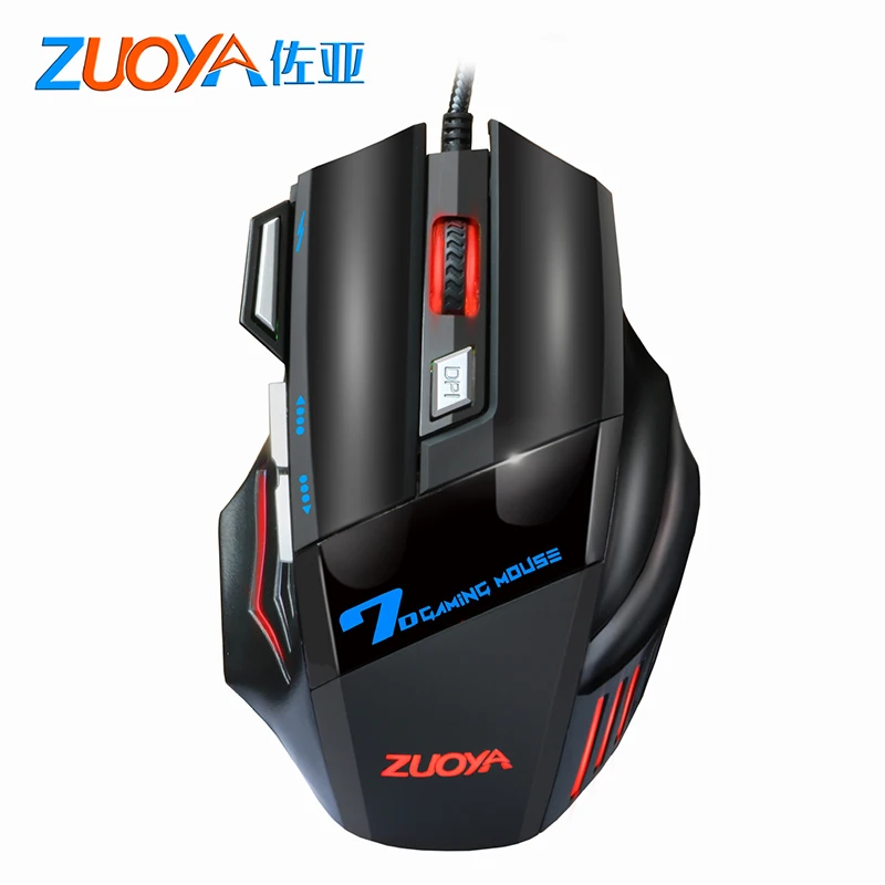 ZUOYA 5500 dpi игровая мышь 7 кнопок светодиодный Оптическая Проводная USB игровая мышь Бесшумная/звуковая Mause для ПК компьютера