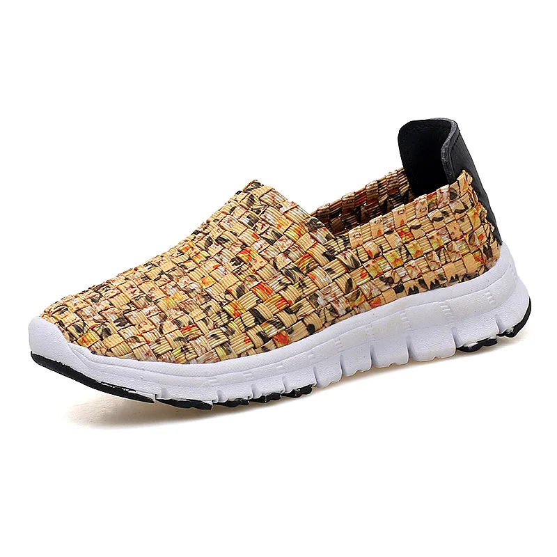 

2019 Autumn Women's Vulcanized Platform Shoes Sporty Fashion Stripe Slip-ons Flat Shoes Casual Women